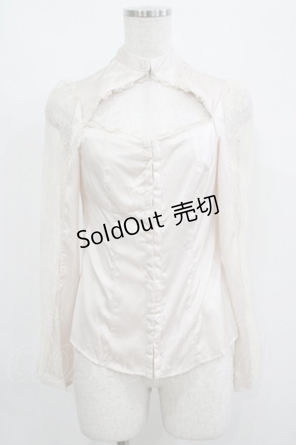 画像1: Melt the lady / レース切替ブラウス Free アイボリー H-25-05-01-040-PU-BL-NS-ZH (1)