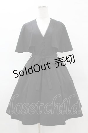 画像: Sheglit / "Priere"ケープショートワンピース M 黒 H-25-05-01-1037-EL-OP-KB-ZH