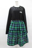 画像1: NieR Clothing / チェック切替ワンピース F 黒×緑 H-25-05-01-1039-PU-OP-KB-ZH (1)