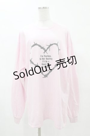画像: MILKBOY / DESTROY MY HEART L.S. TEE L ライトピンク H-25-05-01-1046-MB-TO-KB-ZH
