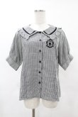 画像1: NieR Clothing / ギンガムチェックフリル襟ブラウス F 黒×白 H-25-05-01-1049-PU-BL-KB-ZH (1)