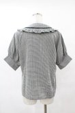 画像2: NieR Clothing / ギンガムチェックフリル襟ブラウス F 黒×白 H-25-05-01-1049-PU-BL-KB-ZH (2)