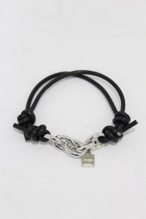 画像: MILKBOY / LEATHER＆CHAINブレス  ブラック×シルバー H-25-05-01-1013-MB-AC-KB-ZH