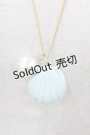 画像: Q-pot. / シェルマカロンネックレス  サックス H-25-05-01-1017-QP-AC-KB-ZH