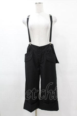 画像: BPN / サス付き蝙蝠フラップハーフパンツ M 黒 H-25-05-01-1022-GO-PA-KB-ZH