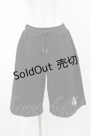 画像: NieR Clothing / 九尾刺繍ハーフパンツ F 黒 H-25-05-01-1028-PU-PA-KB-ZH