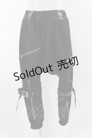 画像: ACDC RAG / ベルト付きサルエルパンツ  黒 H-25-05-01-1029-PU-PA-KB-ZH