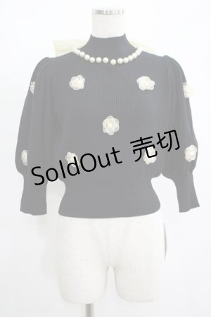 画像: Swankiss / DR flower summer knit Free ブラック H-25-05-01-059-CA-TO-NS-ZH