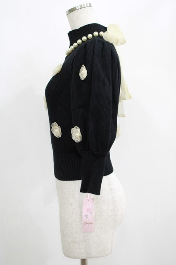 画像2: Swankiss / DR flower summer knit Free ブラック H-25-05-01-059-CA-TO-NS-ZH (2)