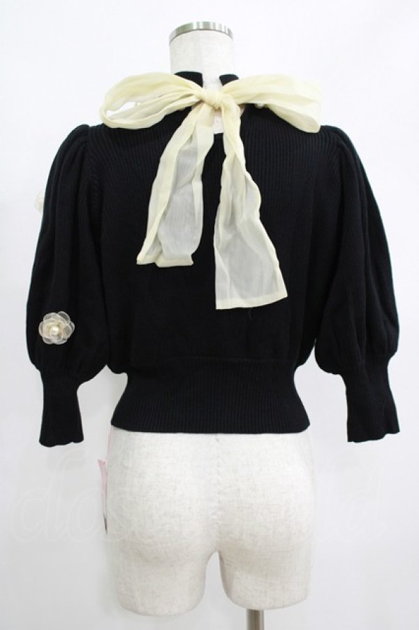 画像3: Swankiss / DR flower summer knit Free ブラック H-25-05-01-059-CA-TO-NS-ZH (3)
