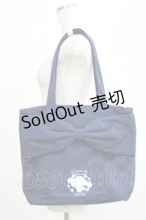 画像: m petit by misako / サンリオキャラクターズコラボ シナモロール リボントート  ネイビー H-25-05-01-063-LO-BG-NS-ZH