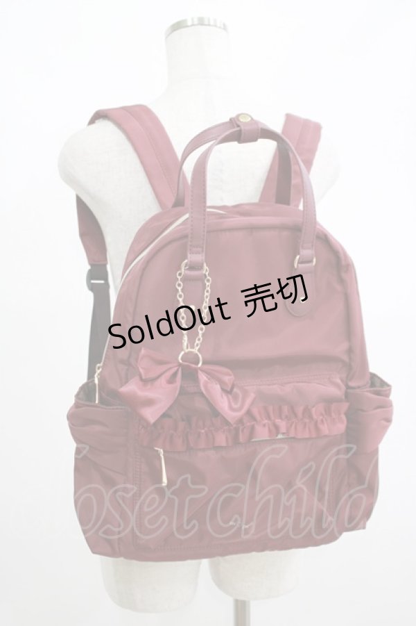 画像1: m petit by misako / チャーム付きリュック  ボルドー H-25-05-01-067-LO-BG-NS-ZH (1)
