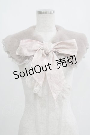 画像: axes femme / リボンレースファーティペット  グレージュ H-25-05-01-077-AX-ZA-NS-ZT169
