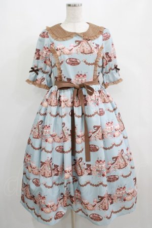 画像: axes femme kawaii / お菓子の家柄ワンピース M サックス H-25-05-01-003-AX-OP-NS-ZH