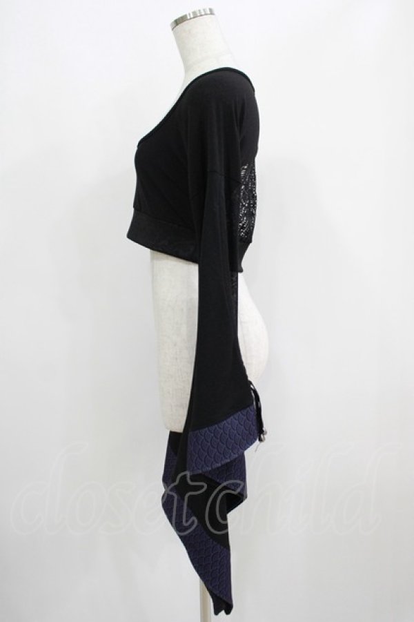 画像2: Qutie Frash / メッシュ着物袖トップス  黒×紫 H-25-05-02-031-QU-TO-KB-ZH (2)