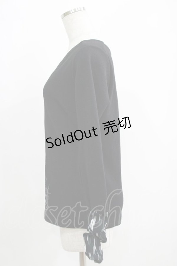 画像2: Qutie Frash / クロスインナーT  黒×矢絣柄 H-25-05-02-057-QU-TO-KB-ZH (2)