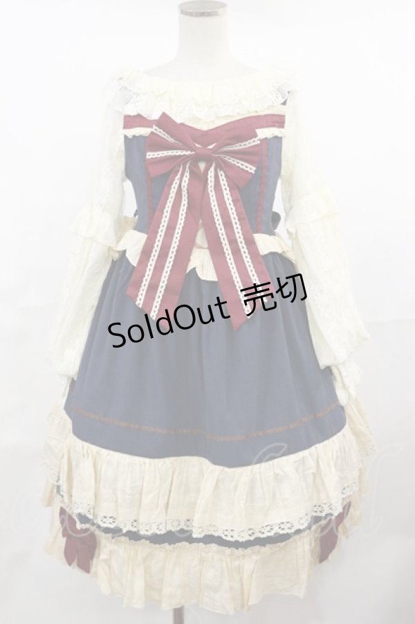 画像1: Snowdrop to Saint Maria（海外ロリータブランド） / 初恋の白雪姫ジャンパースカート 表記なし ネイビー H-25-05-02-1001-LO-OP-NS-ZH (1)