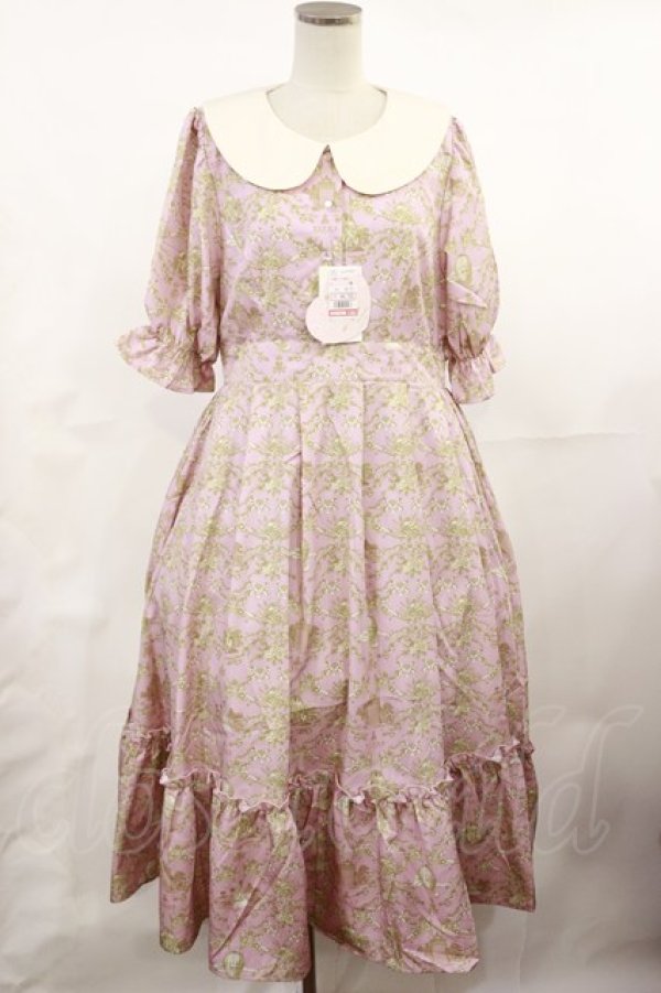 画像1: m petit by misako / NINA’Sコラボトワルドジュイワンピース L ピンク H-25-05-02-1008-LO-OP-NS-ZH (1)