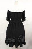 画像2: DearMyLove / レースアップリボン刺繍フリルワンピース M 膝下/ブラック H-25-05-02-1011-EL-OP-NS-ZH (2)