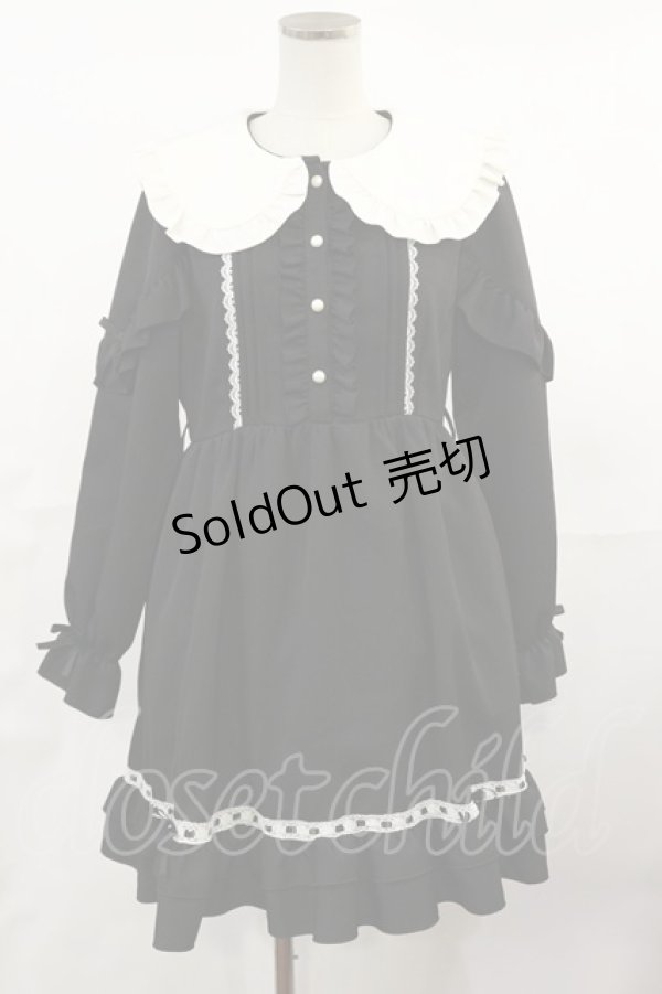 画像1: DearMyLove / はしごレースフリルリボンワンピース M ブラック H-25-05-02-1014-EL-OP-NS-ZH (1)