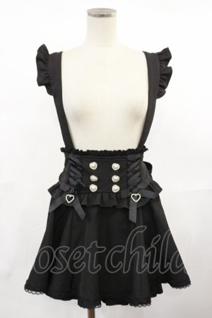 画像: LIZ LISA / レースアップサスペンダー付スカパン Free ブラック H-25-05-02-1019-LO-SK-NS-ZH
