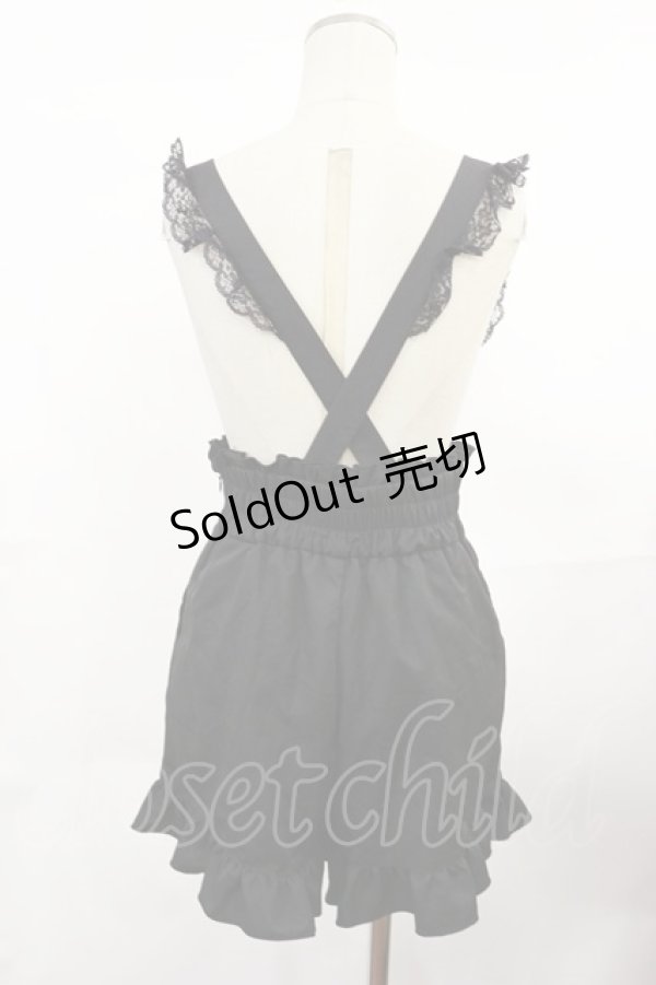 画像2: DearMyLove / ガーターデザインサス付ショートパンツ M ブラック H-25-05-02-1020-EL-PA-NS-ZH (2)