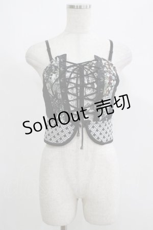 画像: Qutie Frash / 2019プレミアム"白鶴"コルセットビスチェ  黒 H-25-05-02-065-QU-TO-KB-ZH