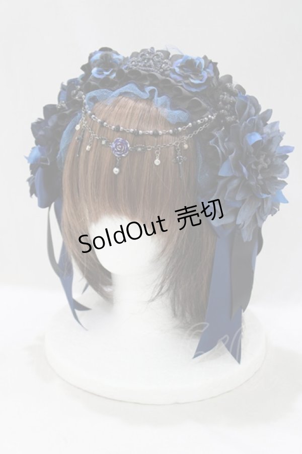 画像1: Atelier Beatrice / ヘッドドレスカチューシャ  紺×黒 H-25-05-02-070-GO-AC-KB-ZH (1)