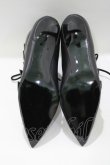 画像4: Goth Pikes / バックルヒールブーツ US7 黒 H-25-05-02-071-PU-SH-KB-ZH (4)