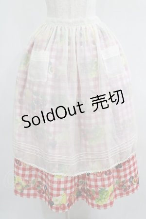 画像: Melody BasKet / Fruits BasKetエプロン付きスカート  レッド H-25-05-02-008-LO-SK-KB-ZH