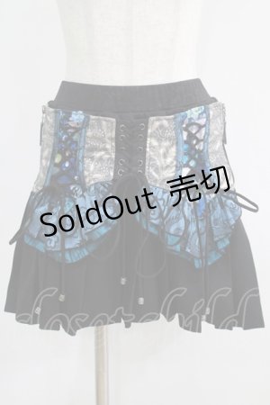 画像: Qutie Frash / コルセット風ミニスカート  黒×青 H-25-05-02-017-QU-SK-KB-ZH