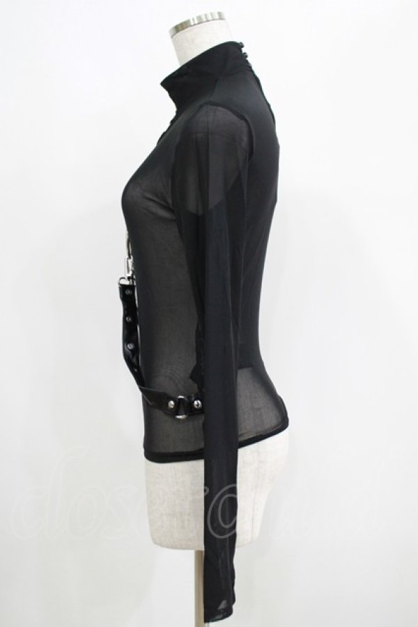 画像2: KILL STAR / Mock Widow Mesh Top XS ブラック H-25-05-03-1048-SL-TO-KB-ZH (2)