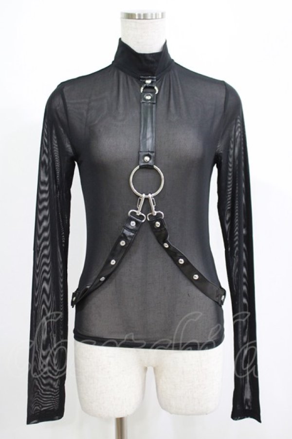 画像1: KILL STAR / Mock Widow Mesh Top XS ブラック H-25-05-03-1050-SL-TO-KB-ZH (1)