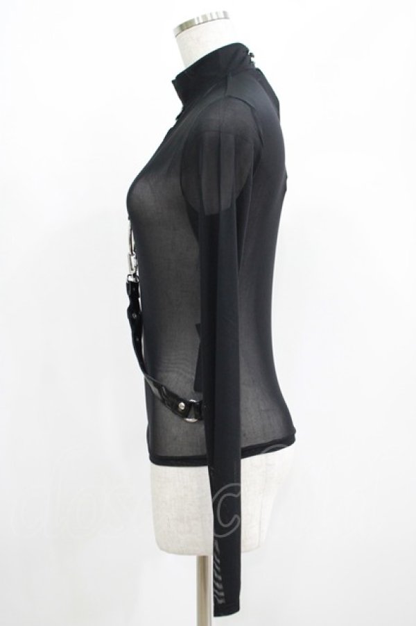 画像2: KILL STAR / Mock Widow Mesh Top XS ブラック H-25-05-03-1050-SL-TO-KB-ZH (2)