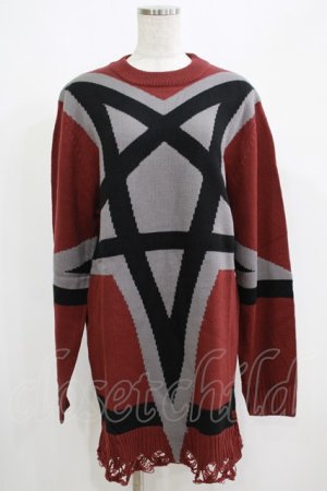 画像: KILL STAR / Star Crux Knit Sweater S ボルドー H-25-05-03-1052-SL-TO-KB-ZH