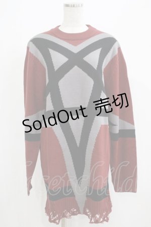 画像: 【SALE】KILL STAR / Star Crux Knit Sweater S ボルドー H-25-05-03-1052-SL-TO-KB-ZT156