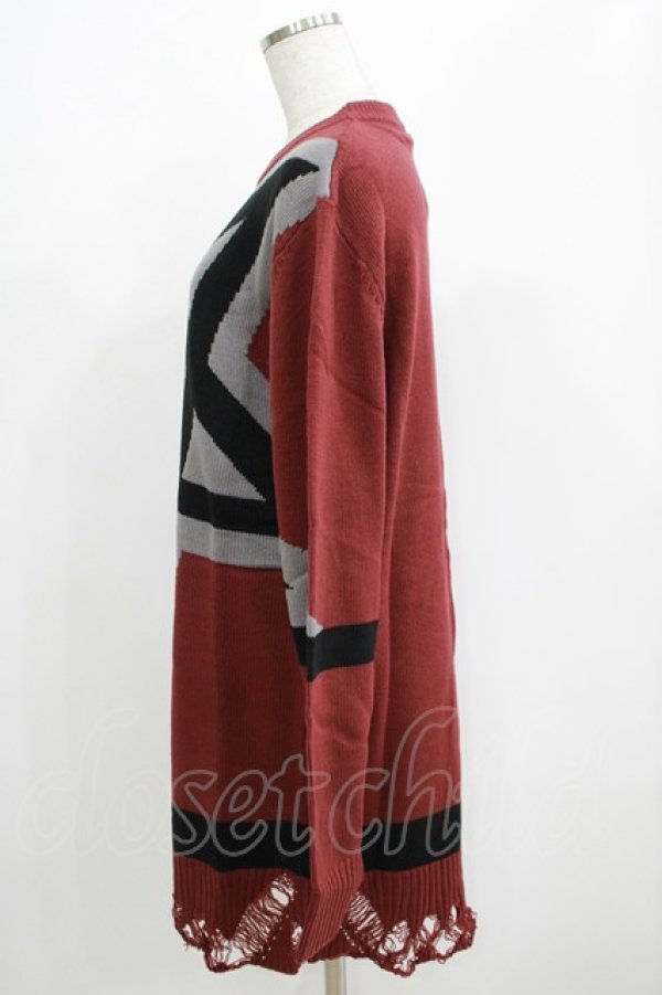 画像2: KILL STAR / Star Crux Knit Sweater S ボルドー H-25-05-03-1052-SL-TO-KB-ZH (2)