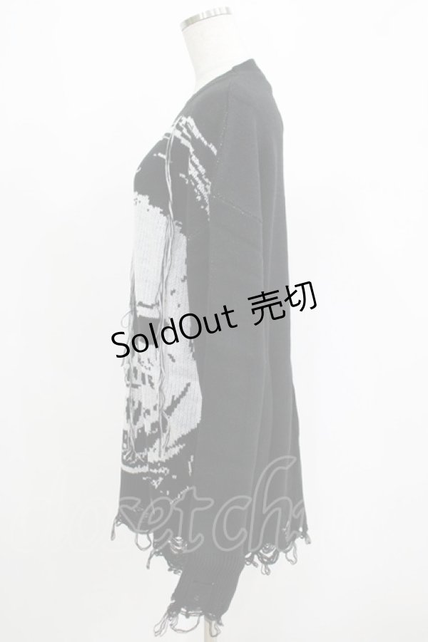 画像2: KILL STAR / Ruined Relic Knit Sweater XS ブラック H-25-05-03-1054-SL-TO-KB-ZH (2)