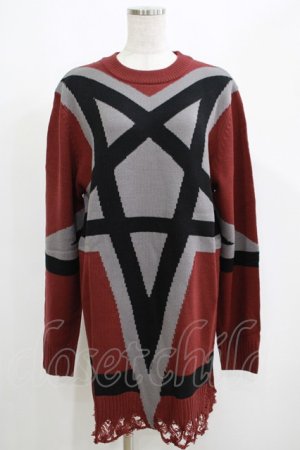 画像: KILL STAR / Star Crux Knit Sweater S ボルドー H-25-05-03-1055-SL-TO-KB-ZH