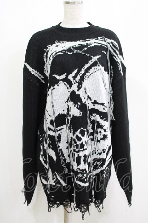 画像1: KILL STAR / Ruined Relic Knit Sweater XS ブラック H-25-05-03-1061-SL-TO-KB-ZH (1)