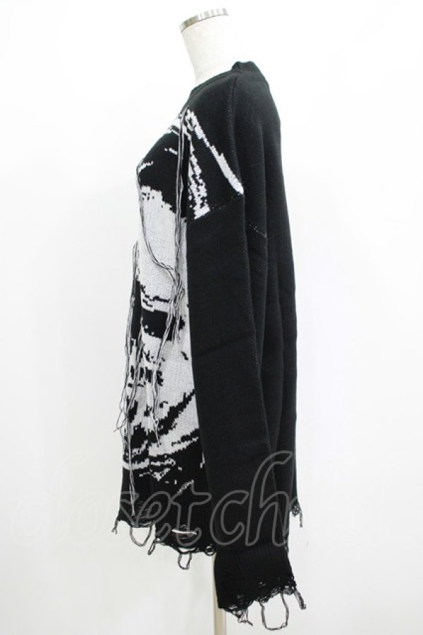 画像2: KILL STAR / Ruined Relic Knit Sweater XS ブラック H-25-05-03-1061-SL-TO-KB-ZH (2)