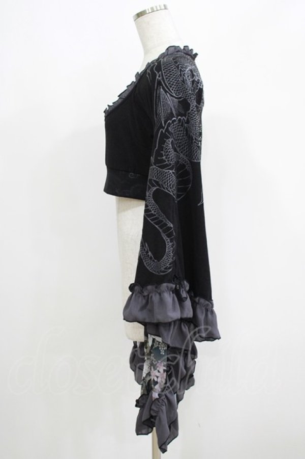 画像2: Qutie Frash / メッシュ着物袖トップス  黒 H-25-05-03-1066-QU-TO-KB-ZH (2)