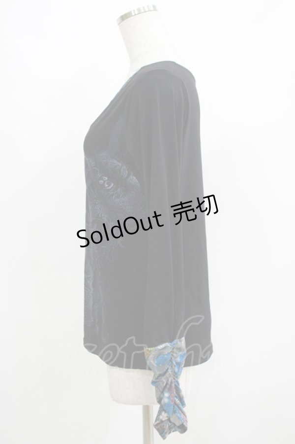 画像2: Qutie Frash / クロスインナーT  黒×青 H-25-05-03-1068-QU-TO-KB-ZH (2)