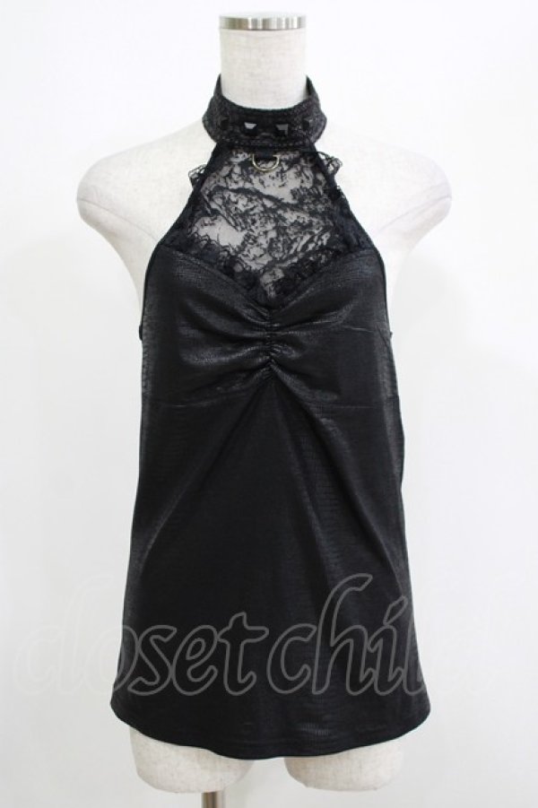 画像1: Qutie Frash / ホルターキャミ  黒 H-25-05-03-1071-QU-TO-KB-ZH (1)