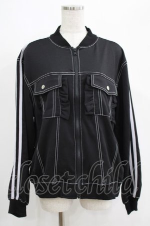 画像: Candy Stripper / FRILL JERSEY BLOUSON  ブラック H-25-05-03-1009-PU-JA-KB-ZH