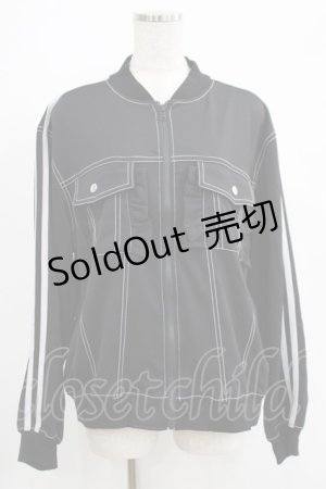 画像: Candy Stripper / FRILL JERSEY BLOUSON  ブラック H-25-05-03-1009-PU-JA-KB-ZH