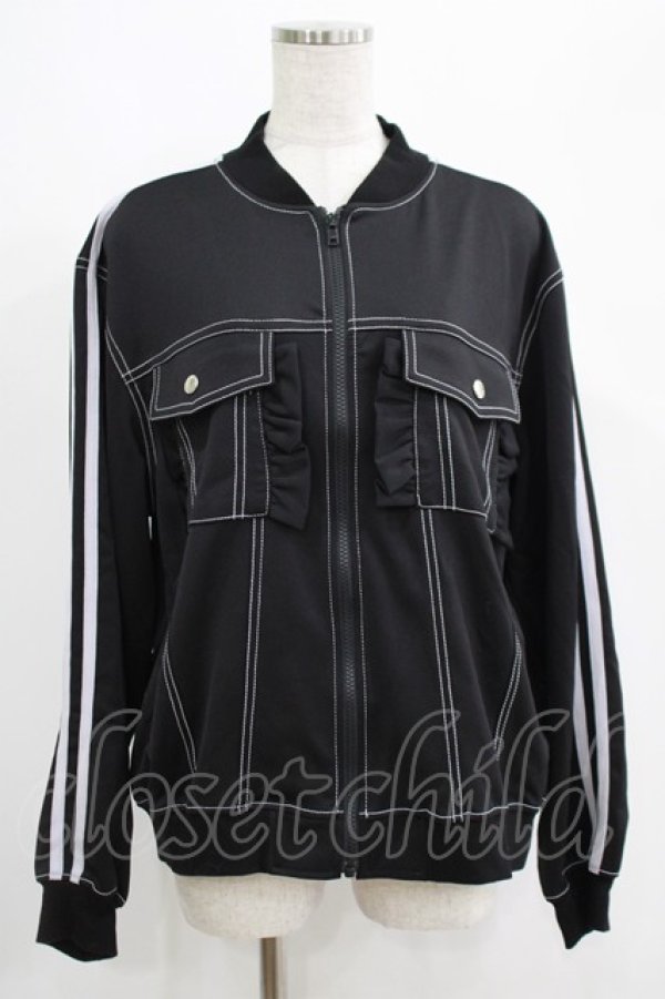 画像1: Candy Stripper / FRILL JERSEY BLOUSON  ブラック H-25-05-03-1009-PU-JA-KB-ZH (1)