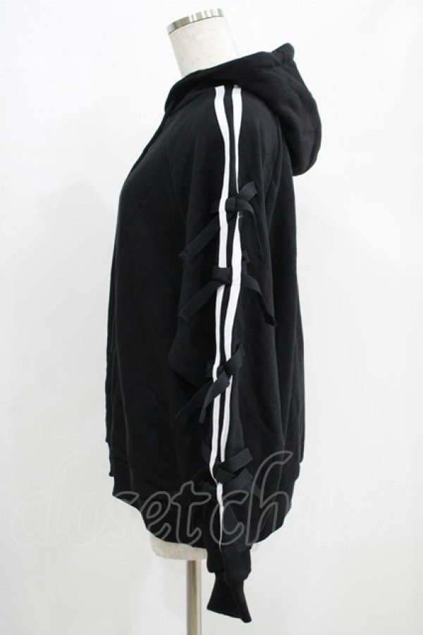 画像2: Candy Stripper / RIBBON SWEAT HOODIE 2 ブラック H-25-05-03-1012-PU-TO-KB-ZH (2)