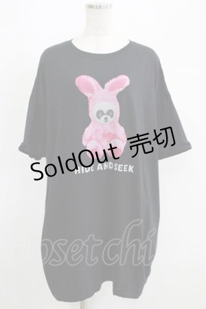 画像: Candy Stripper / HIDE AND SEEK BIG BIG Tシャツ  黒 H-25-05-03-1017-PU-TO-KB-ZH