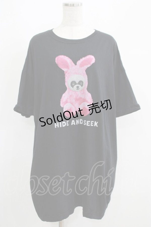 画像1: Candy Stripper / HIDE AND SEEK BIG BIG Tシャツ  黒 H-25-05-03-1017-PU-TO-KB-ZH (1)
